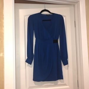 Long sleeve blue dress